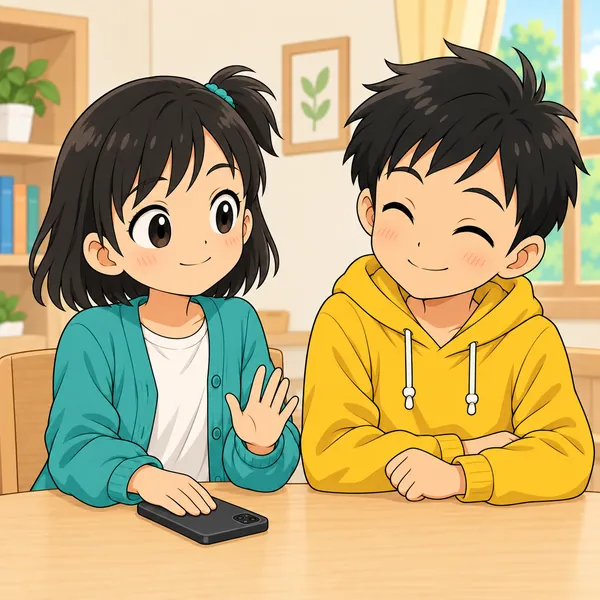 ミオが落ち着いた顔で、見出しだけでは伝えないようにしている
