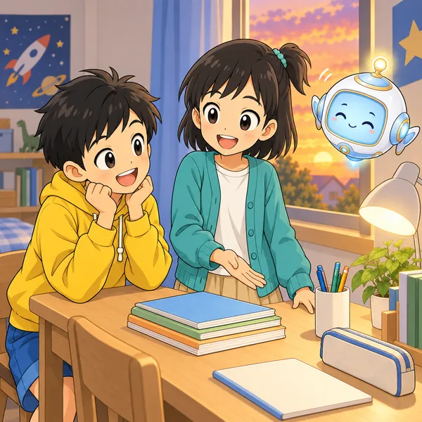 ミオが、未来の自分が助かると話している