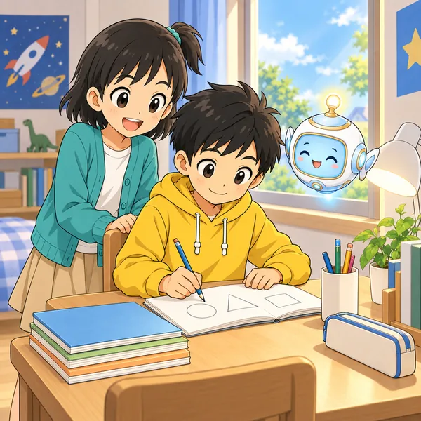 次の朝。ハルが整った机で、すぐに取りかかれて気持ちよさそうにしている