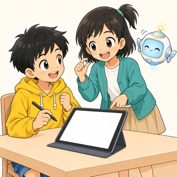 ミオが、短くていいから同じものを作ってみようと声をかけている