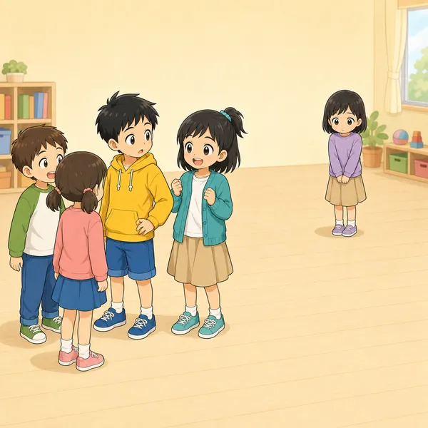 4コマ「仲間はずれをつくらない」の1コマ目