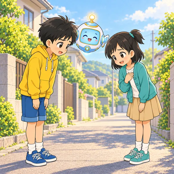 次の朝、ハルが一つあやまり、ミオもうなずいている。