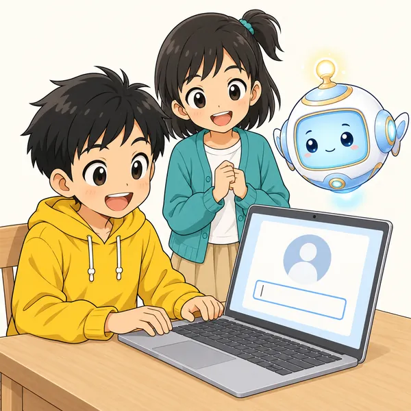 ハルがプロフィール登録の画面を前にして、本名を打ちこもうとしている