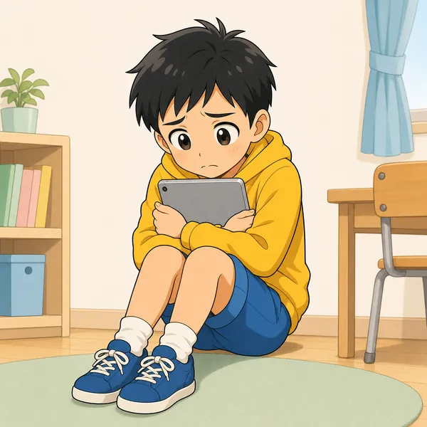 ハルが一人で「どうしよう」と不安そうに抱えこんでいる
