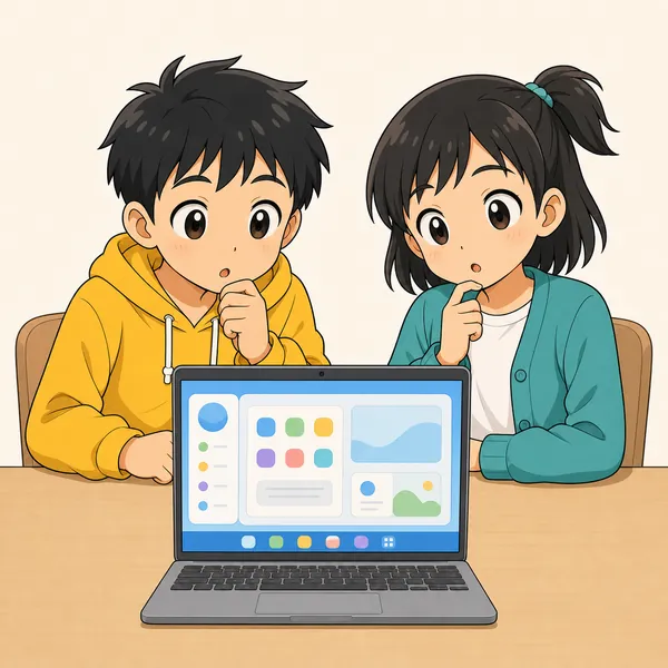 4コマ「OSってなに?(ペンギン)」の1コマ目