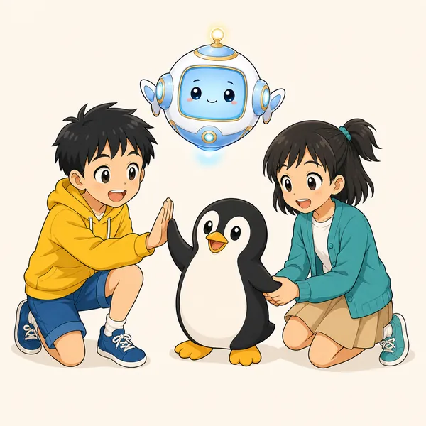 4コマ「OSってなに?(ペンギン)」の3コマ目