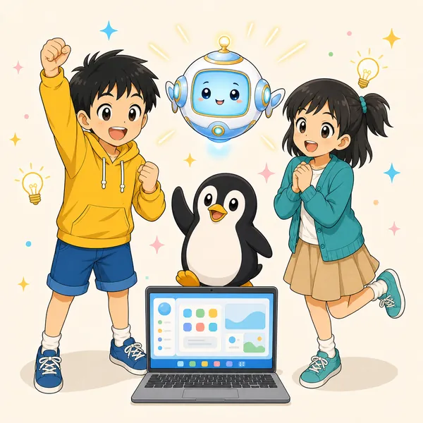 4コマ「OSってなに?(ペンギン)」の4コマ目
