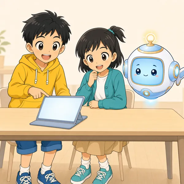 4コマ「友だちに教える」の2コマ目