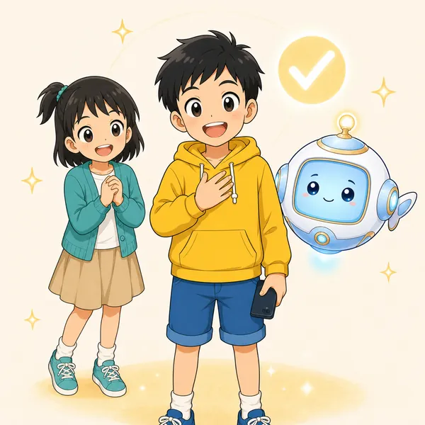 4コマ「SNSを始める前に 親と話す」の4コマ目