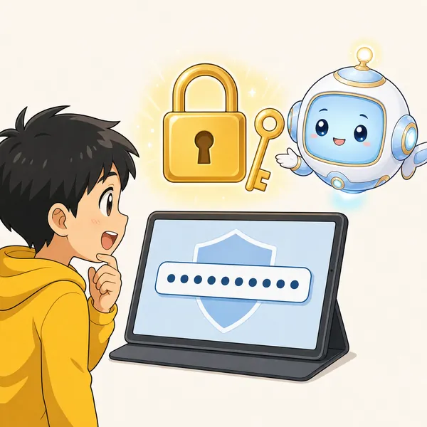 4コマ「パスワードは大切に」の3コマ目