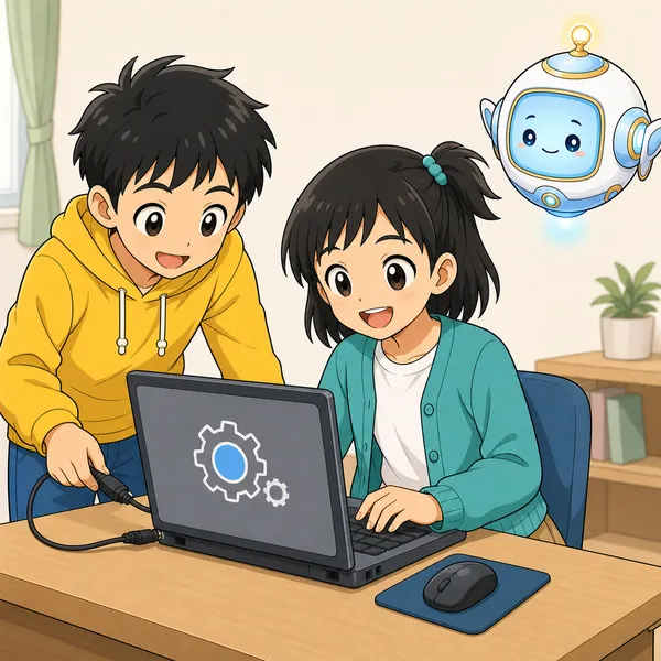4コマ「中古PCを安全に」の3コマ目