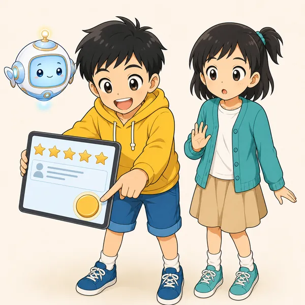 4コマ「口コミをうのみにしない」の1コマ目