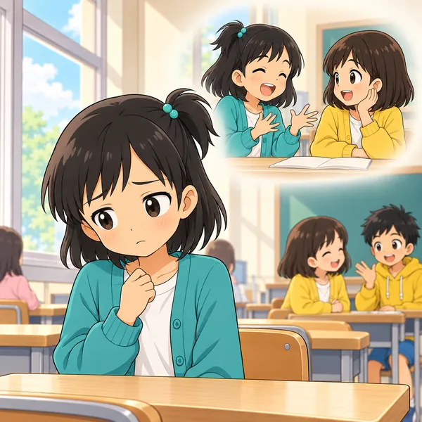 ミオが、人に話しかけるのも好きなのに、ともやもやしている。