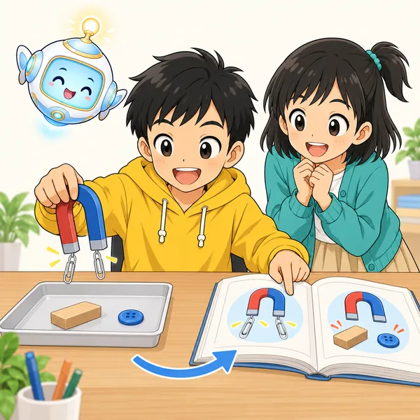ハルが理科の学習でも、まず試してから調べる順番でやってみている