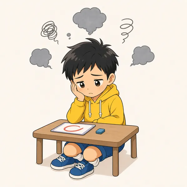 4コマ「自分を責めすぎない」の1コマ目