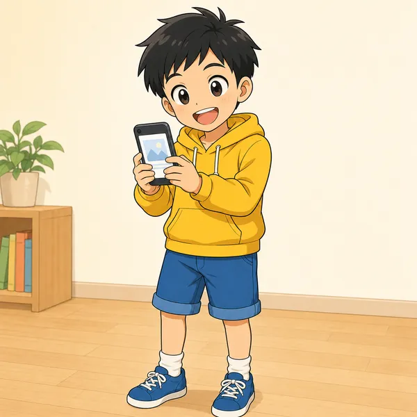 4コマ「写真は勝手にのせない」の1コマ目