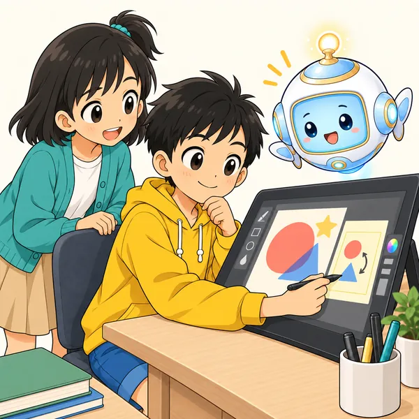 アイが横で説明し、ハルが失敗作のとなりに短いメモ(気づいたこと)を書きそえている