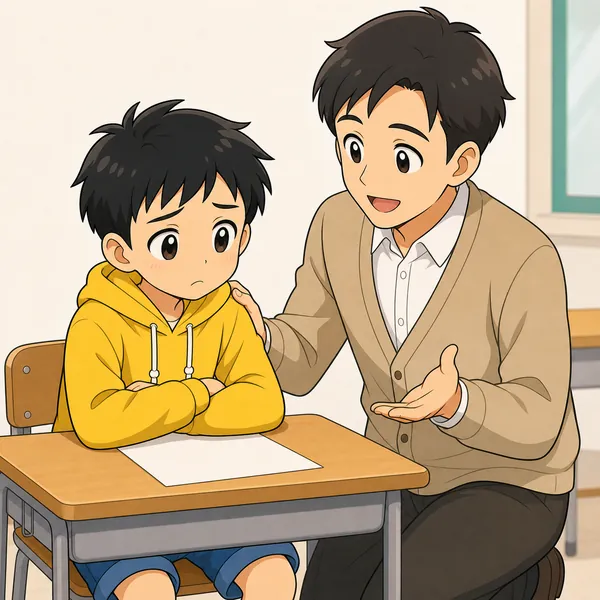 4コマ「失敗しても大丈夫」の2コマ目