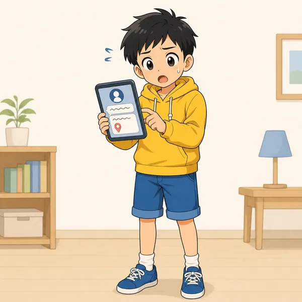 4コマ「知らない人に教えない」の1コマ目