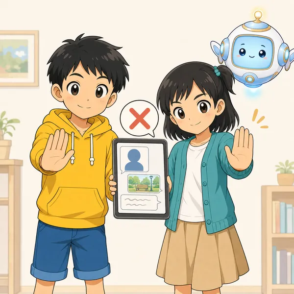 4コマ「知らない人に教えない」の3コマ目