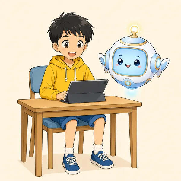4コマ「よい姿勢で」の4コマ目