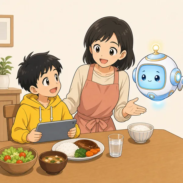 4コマ「食事中は使わない」の2コマ目