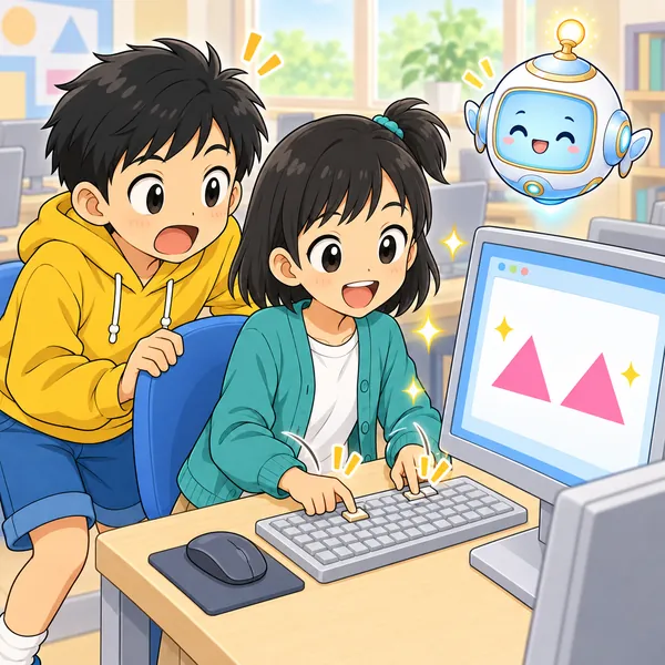 となりの席のミオが、キーボードに指をおいて、あっという間に同じ作業を終えている