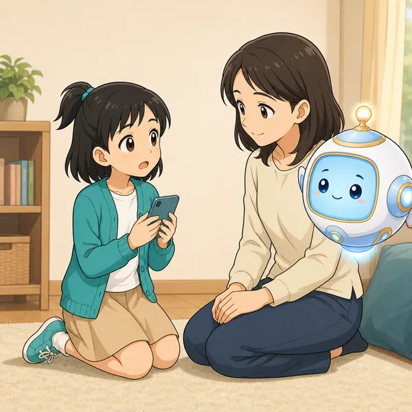 4コマ「つらいことは 大人に相談」の3コマ目