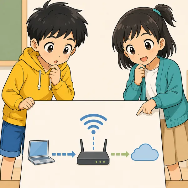 4コマ「インターネットの旅」の3コマ目
