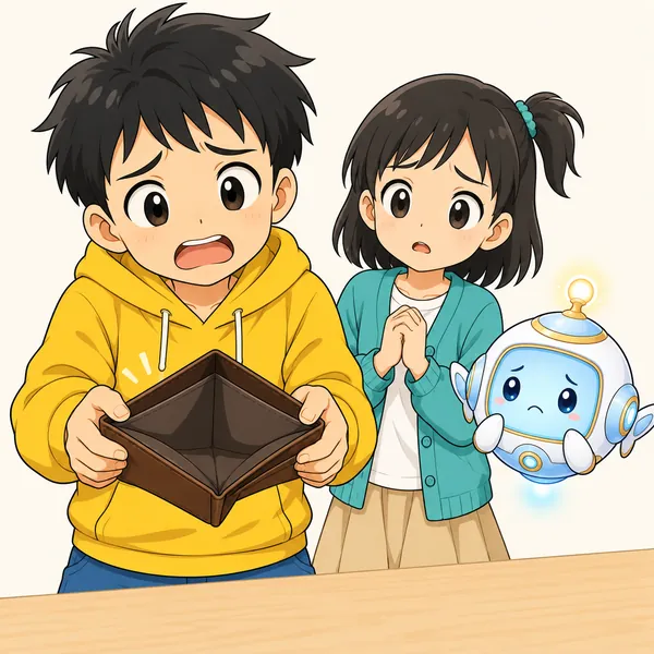 ハルが、お金をためるのはむりだと言っている