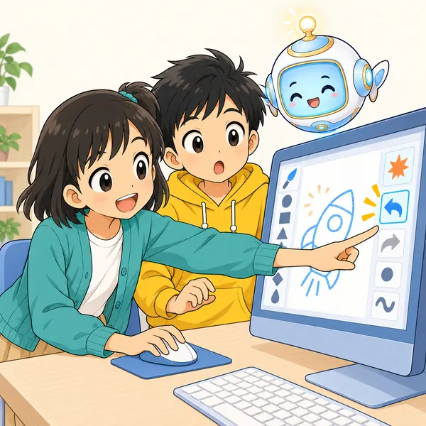 ミオが「元に戻す」操作をやって見せている