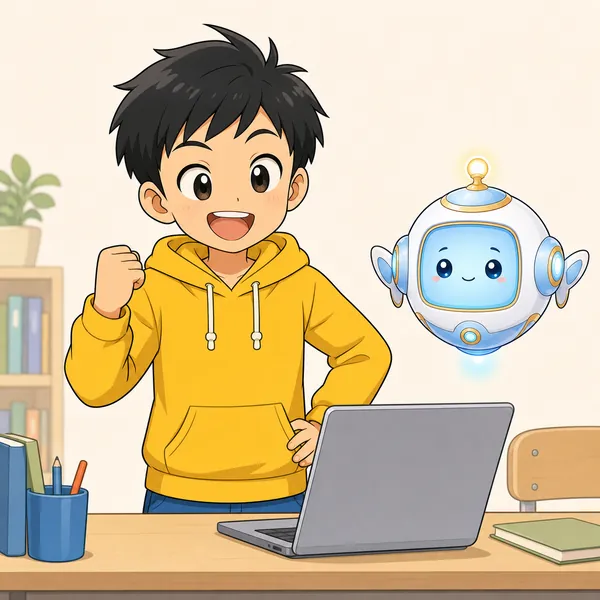 4コマ「AIは確かめる」の1コマ目