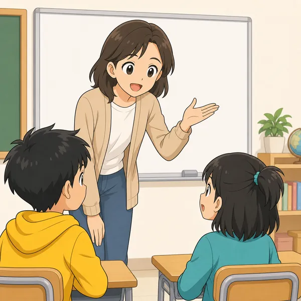 4コマ「授業で発表」の1コマ目