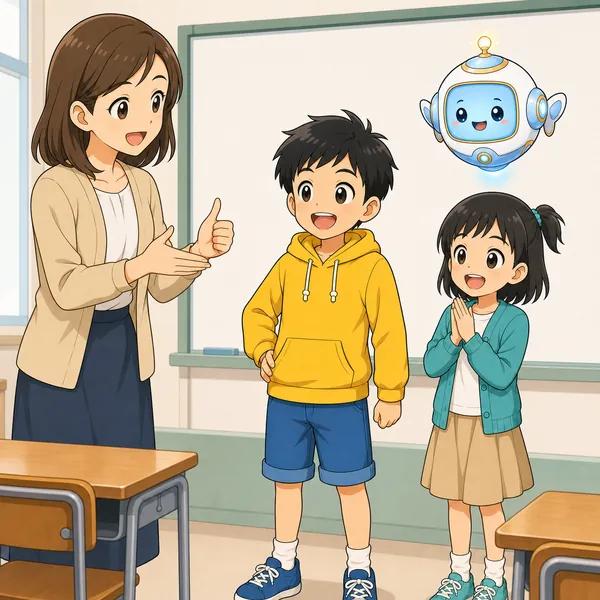 4コマ「授業で発表」の4コマ目
