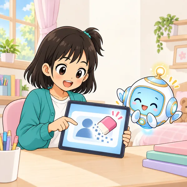 ミオが名前を出さずに聞き直して、やさしくほほえんでいる。