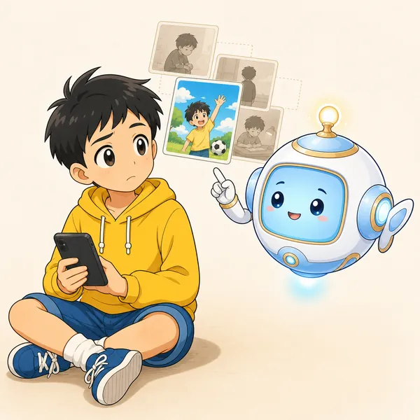 4コマ「SNSで 心が疲れないコツ」の2コマ目