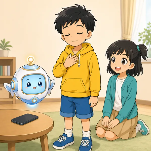 4コマ「SNSで 心が疲れないコツ」の4コマ目