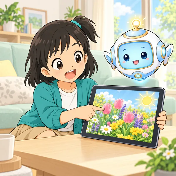 次の日、ミオが動画を見て、明るさを変えている工夫に気づいている。