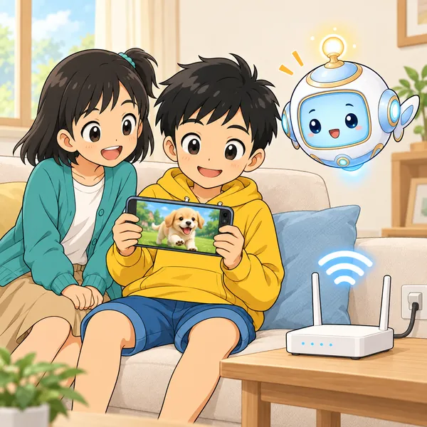 家に帰ったハルが、通信機器のそばで落ち着いて動画を見ている。