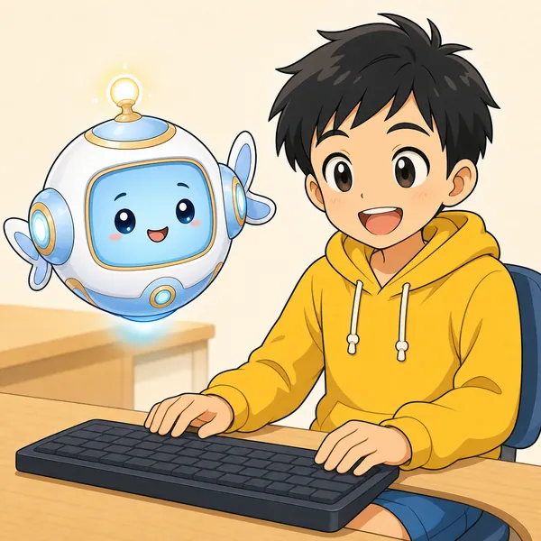 4コマ「タイピング練習」の2コマ目