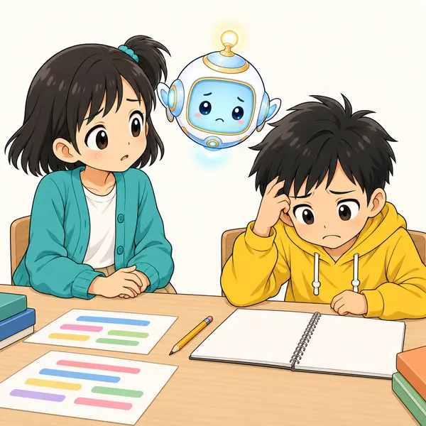 ハルが書けなかったことを忘れてしまい、残念そうな顔をしている