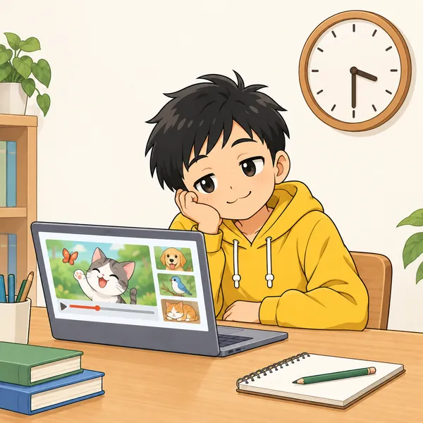 ハルがそのまま、だらっと動画を見続けている