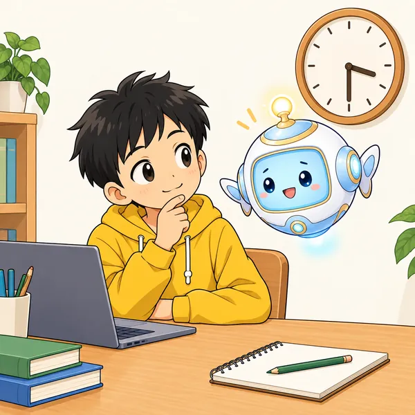 アイがハルのそばに浮かび、やさしく問いかけている