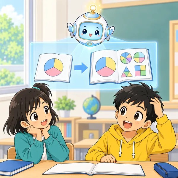 アイが、分からないまま進んだ所が次の単元でまた出てくる様子を見せている