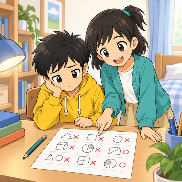 ミオが、どこでつまずいたのかを一緒に見ようとしている