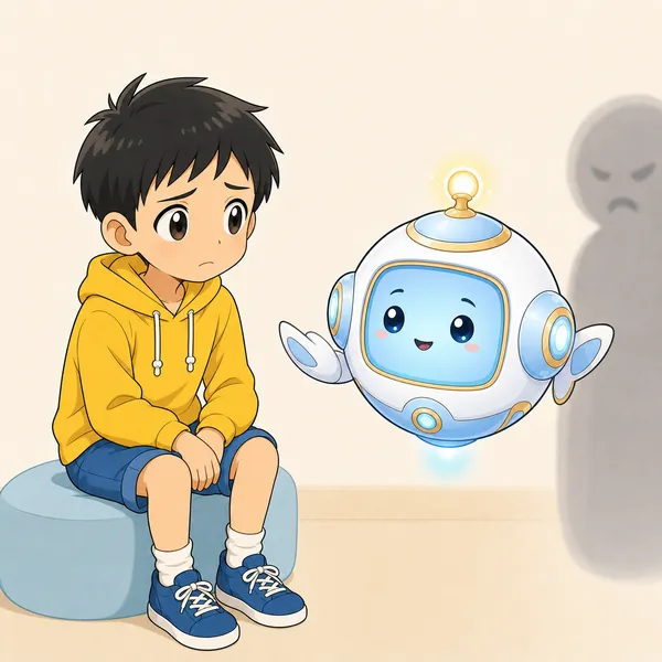 4コマ「悪口に 負けない」の2コマ目
