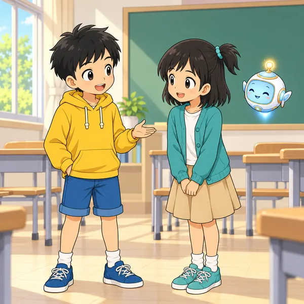 ハルが気持ちを伝え、ミオがうなずいている。