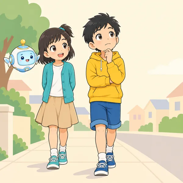 帰り道。ハルが、社会の役に立つのは大きなことだと思って、少し遠い目をしている