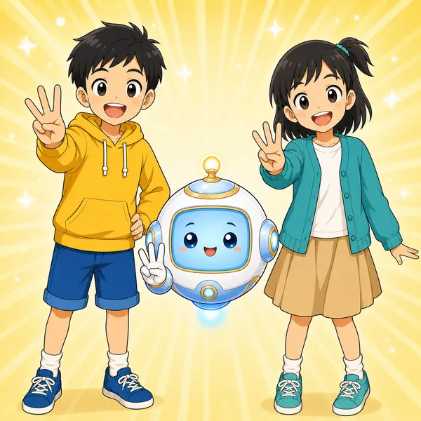 4コマ「スマホ 3つのやくそく」の1コマ目
