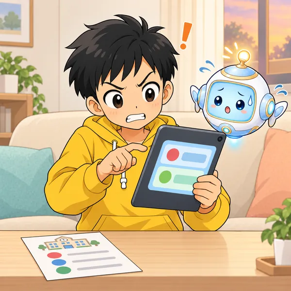 ハルが強い顔で、みんなの前でまちがいを書きこもうとしている。